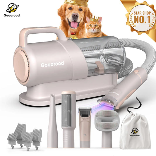 Transform Your Pet Grooming Routine with the Geoorood Dog Grooming Vacuum Kit - Powerful 10Kpa Suction, 2.2L Dust Tank, and Adjustable Combs for Effortless Grooming at Home!