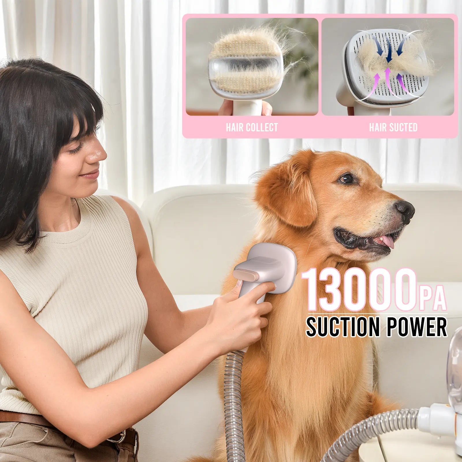 Transform Your Pet Grooming Routine with the Geoorood Dog Grooming Vacuum Kit - Powerful 10Kpa Suction, 2.2L Dust Tank, and Adjustable Combs for Effortless Grooming at Home!