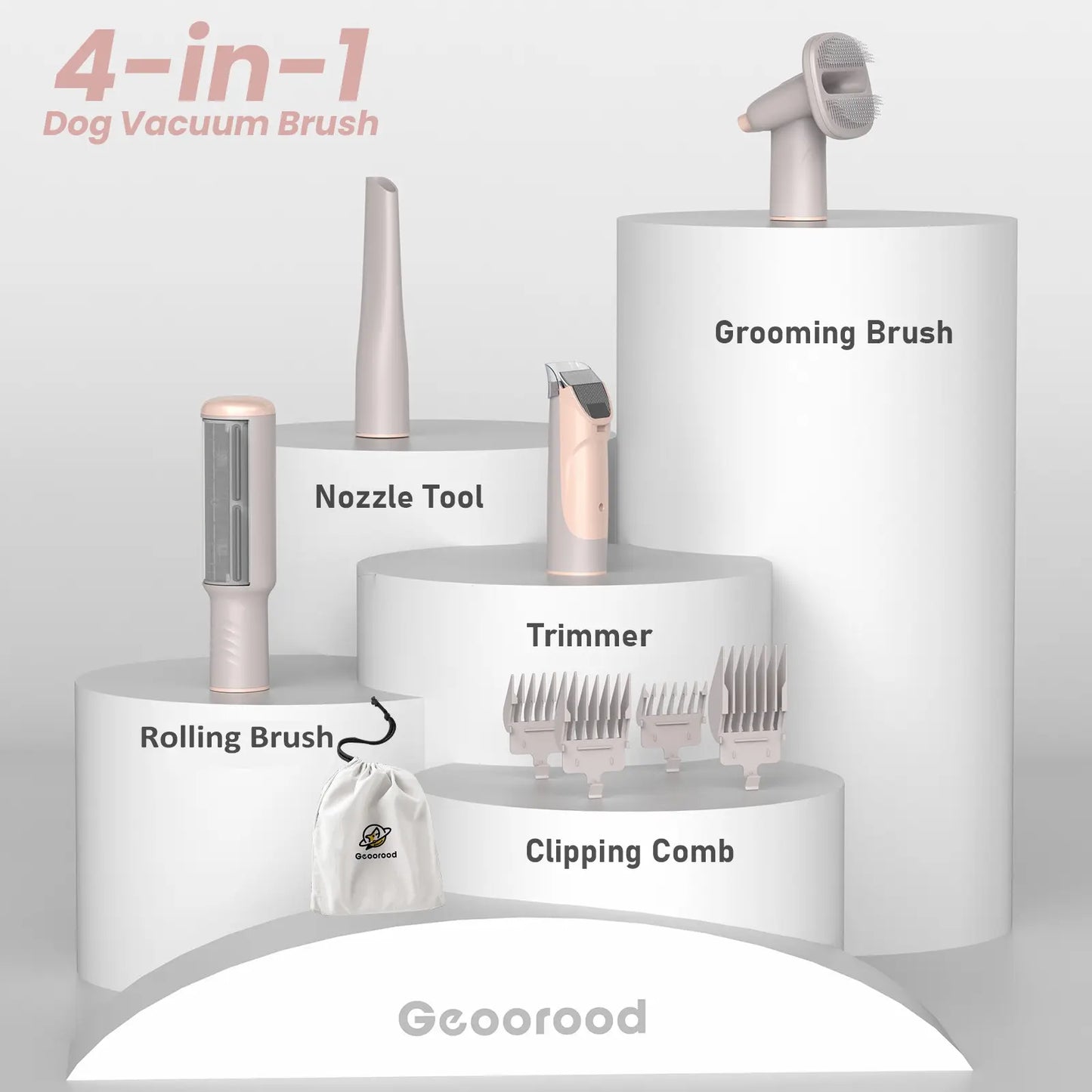Transform Your Pet Grooming Routine with the Geoorood Dog Grooming Vacuum Kit - Powerful 10Kpa Suction, 2.2L Dust Tank, and Adjustable Combs for Effortless Grooming at Home!